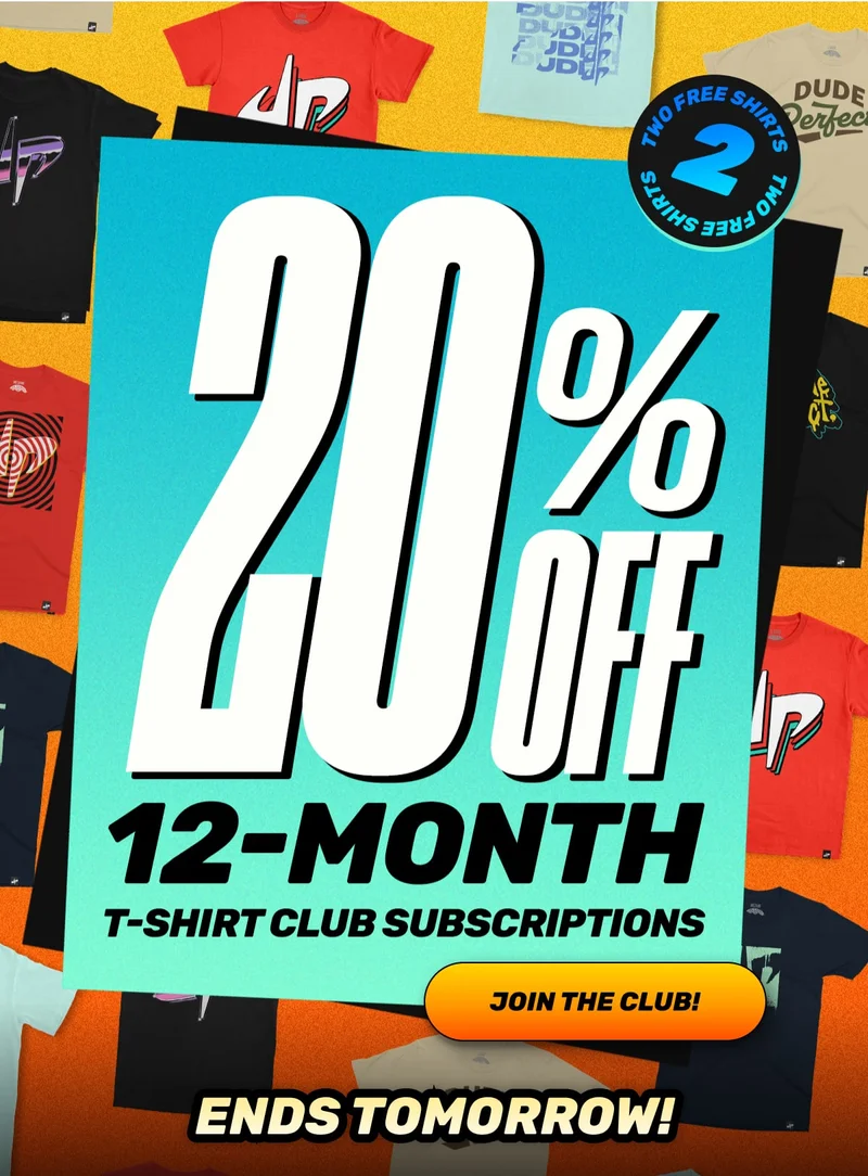 20% Off 12-Month T-Shirt Club Subscriptions