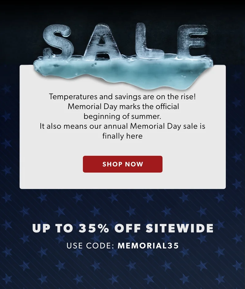 Memorial Day marks the official beginning of summer. It also means our Memorial Day Sale is here⁠— shop before these prices are gone! Use code discount code to get up to 35% off sitewide and grill, chill & shop now.