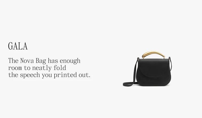 Gala The Nova Bag has enough room to neatly fold the speech you printed out.