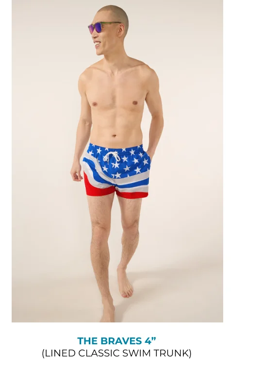 Lined Classic Swim Trunk: The Braves 4"