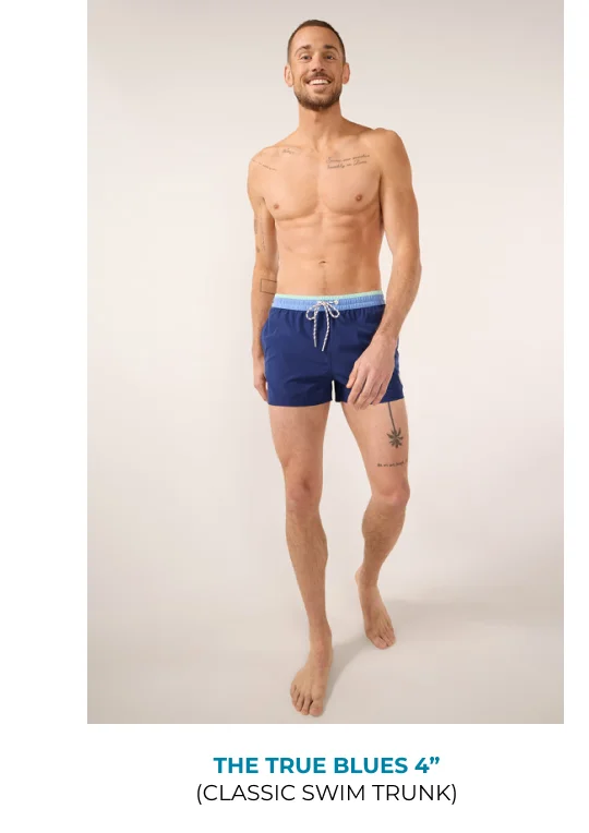 Classic Swim Trunk: The True Blues 4"