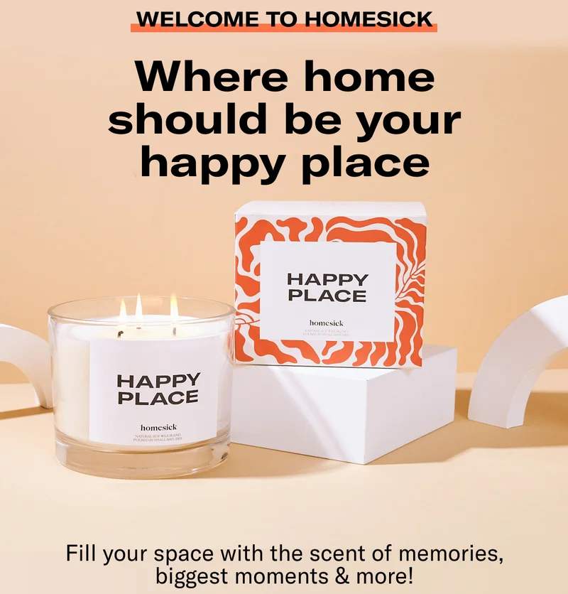 Welcome to Homesick | Where home should be your happy place | Fill your space with the scent of memories, biggest moments & more!