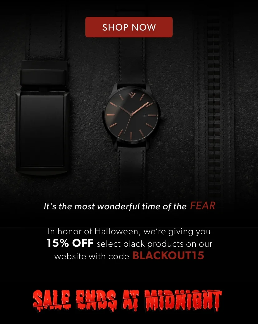In honor of Halloween, we’re giving you 15% OFF select black products on our website. Sale ends at midnight!