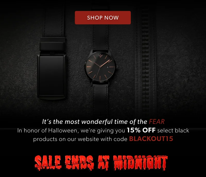 In honor of Halloween, we’re giving you 15% OFF select black products on our website. Sale ends at midnight!