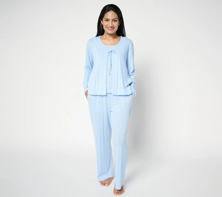 MUK LUKS Pointelle 3-Piece Lounge Set