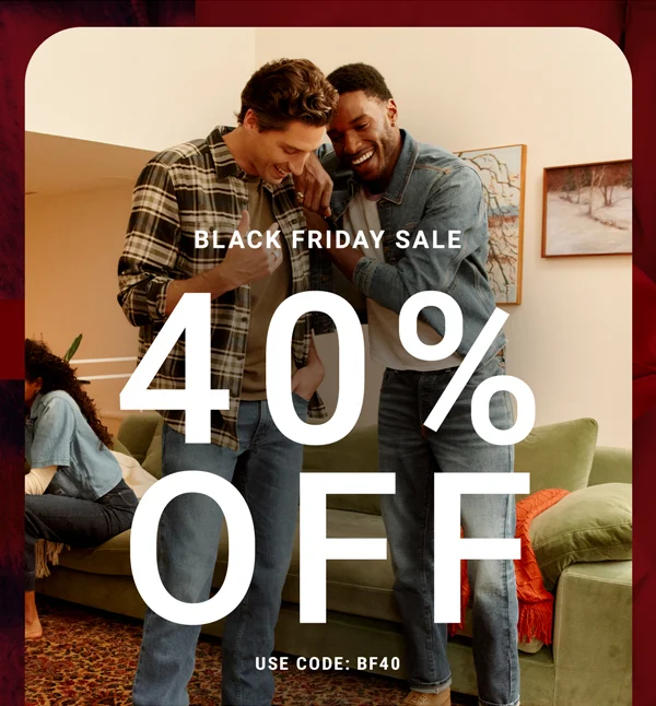 Black Friday Sale. 40% Off. Use code: discount code