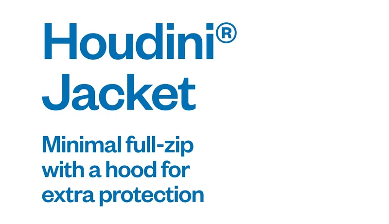 The Houdini Jacket: minimal full-zip with a hood for extra protection.
