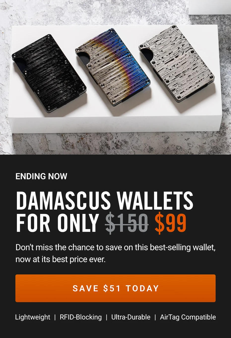 Ending Now | Damascus Wallets $99