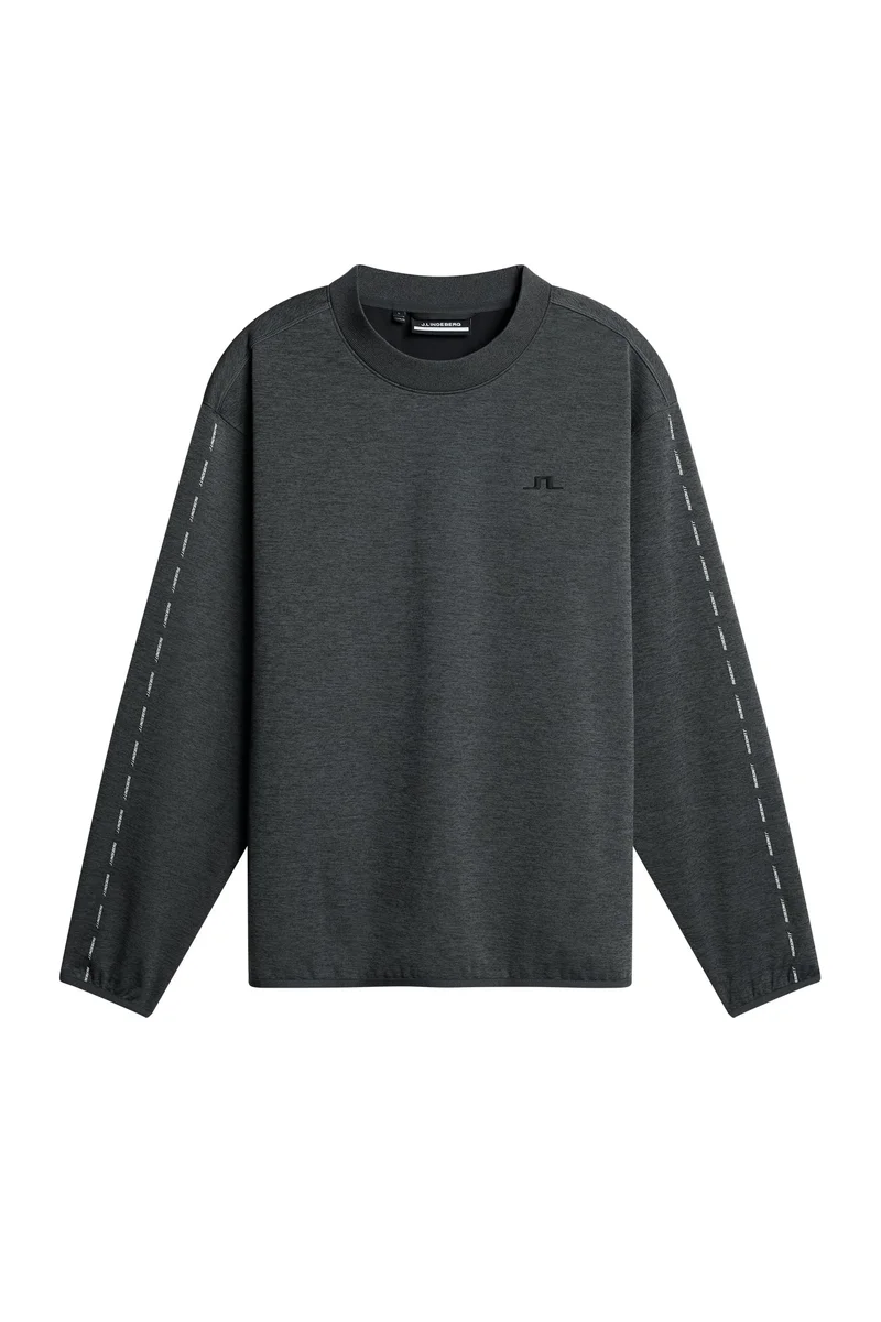Image of Jose Windblock Crew Neck / Asphalt and Black Melange
