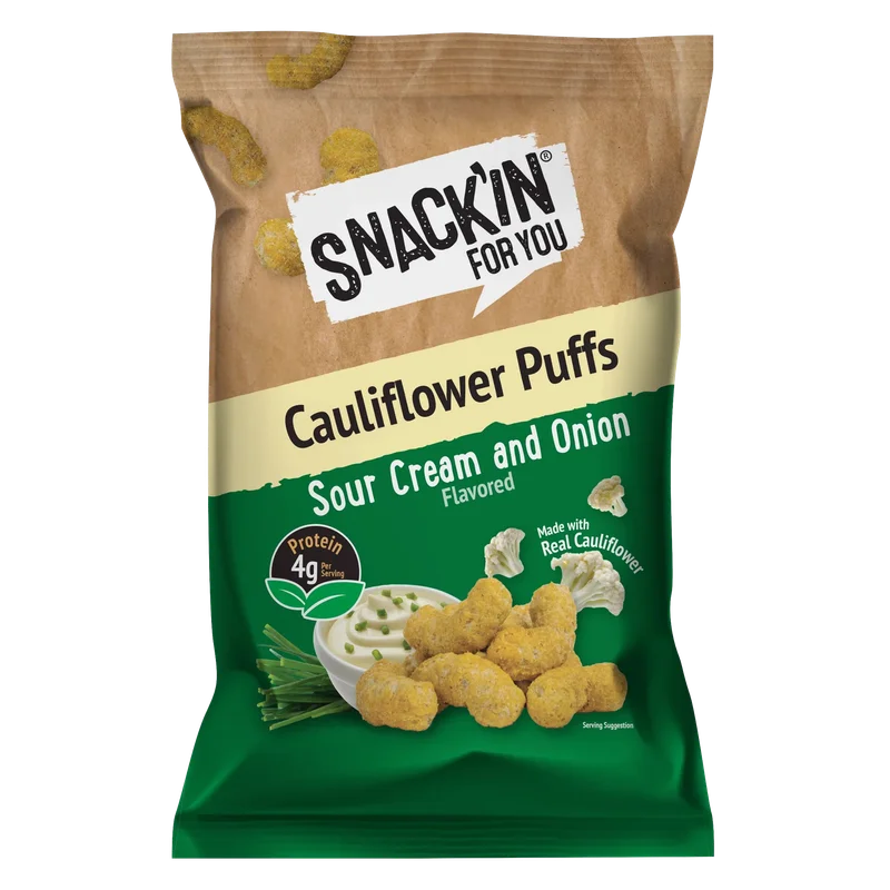 Image of Snack'in For You Sour Cream and Onion Cauliflower Puffs
