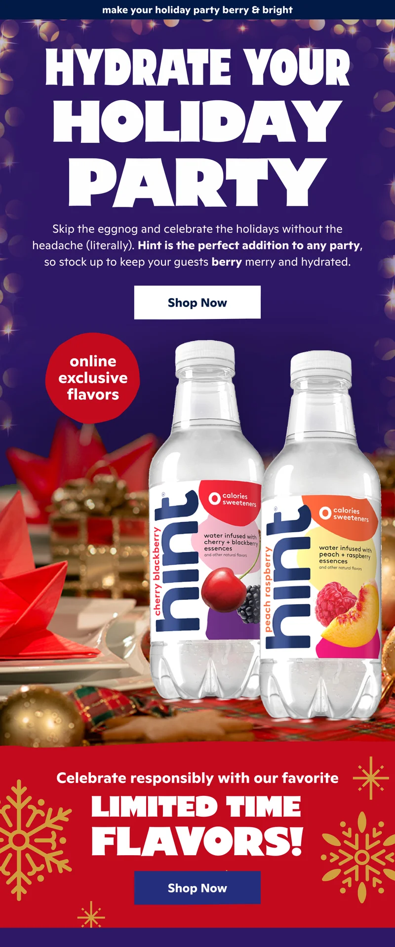 Hydrate your Holiday Party