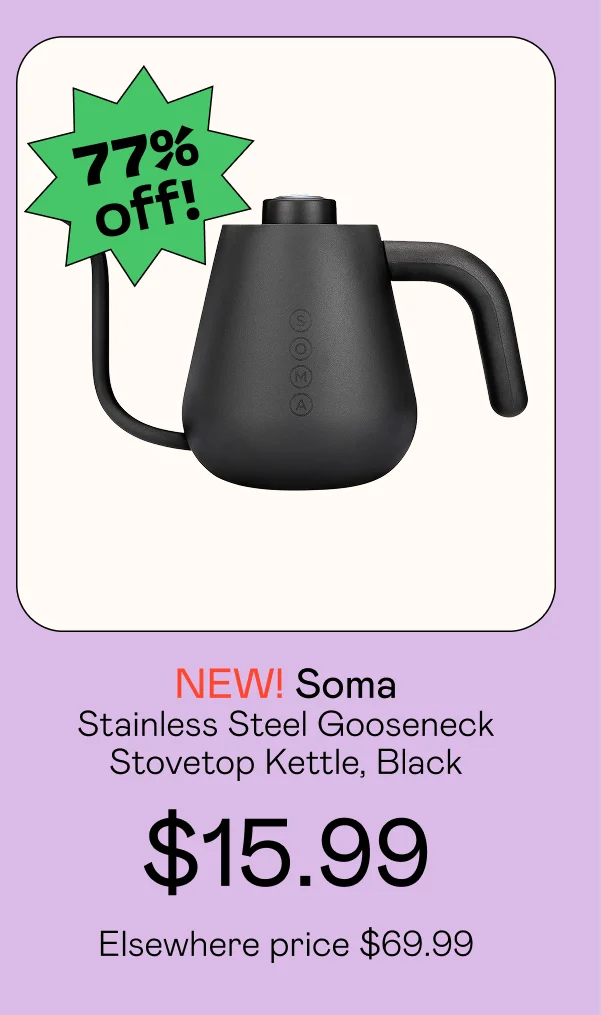Stainless Steel Gooseneck Stovetop Kettle, Black