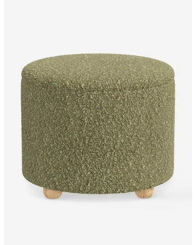 Kamila Storage Ottoman-Amber Tapestry / 24"Dia