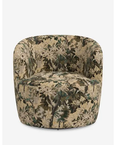 Rue Swivel Chair - Jade Tapestry