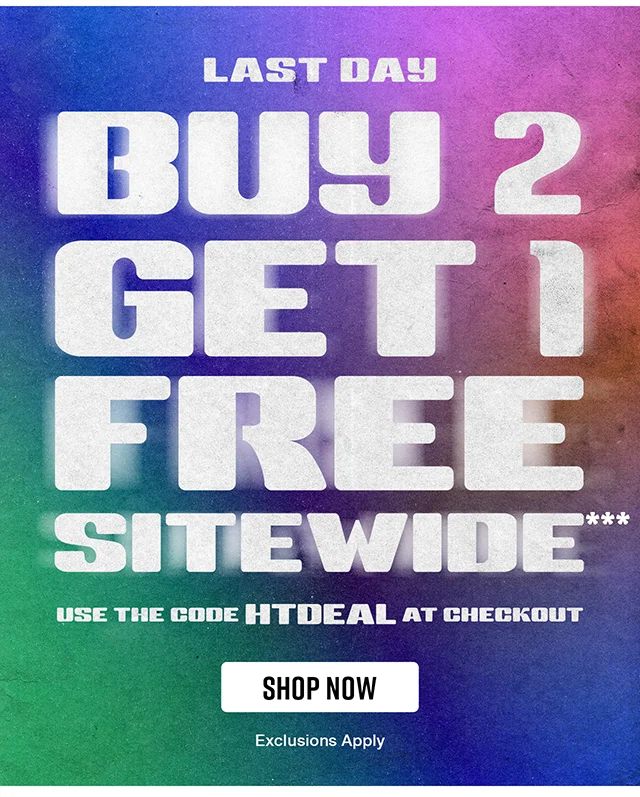 Last Day! Buy Two, Get One Free Sitewide. Use the Code discount code at Checkout. Exclusions Apply. Shop Now