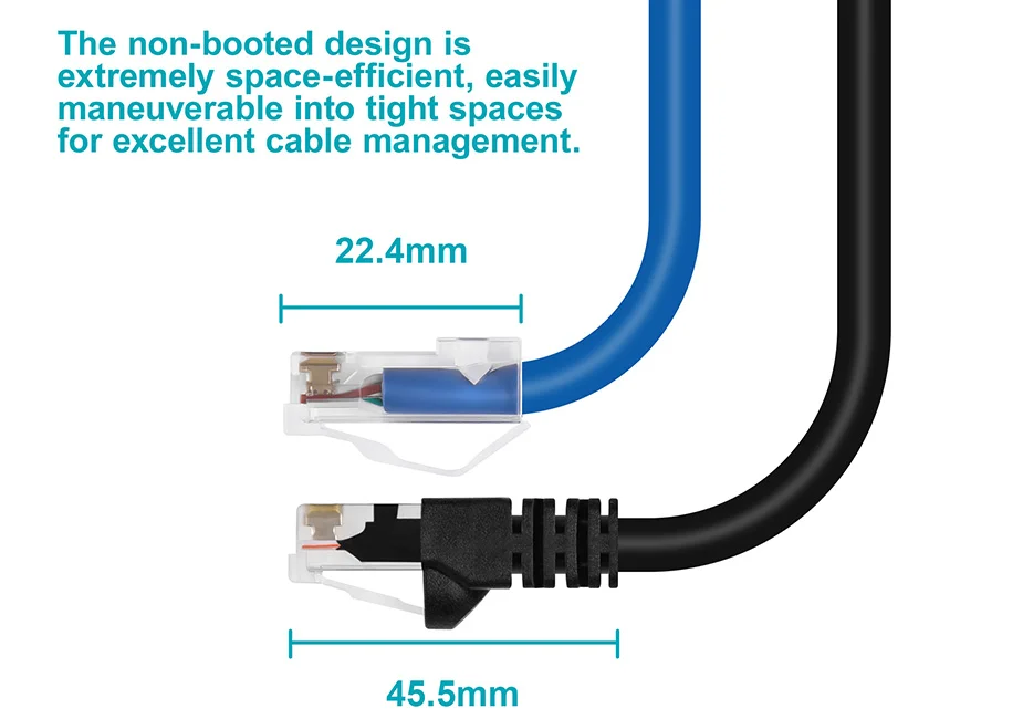 Cat6A Patch Cables, 26AWG. Bare Copper Conductor. Gold Plated Copper Connector. Non-Booted Ethernet Cable. Backed By A Lifetime Warranty.