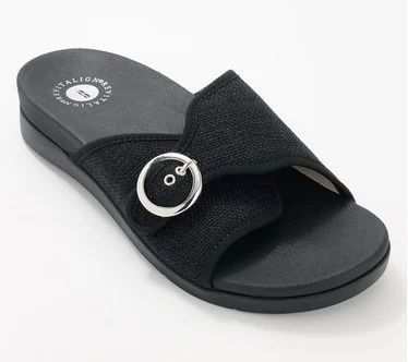 Revitalign Orthotic Adjustable Textile Slide Sandals - Mabel