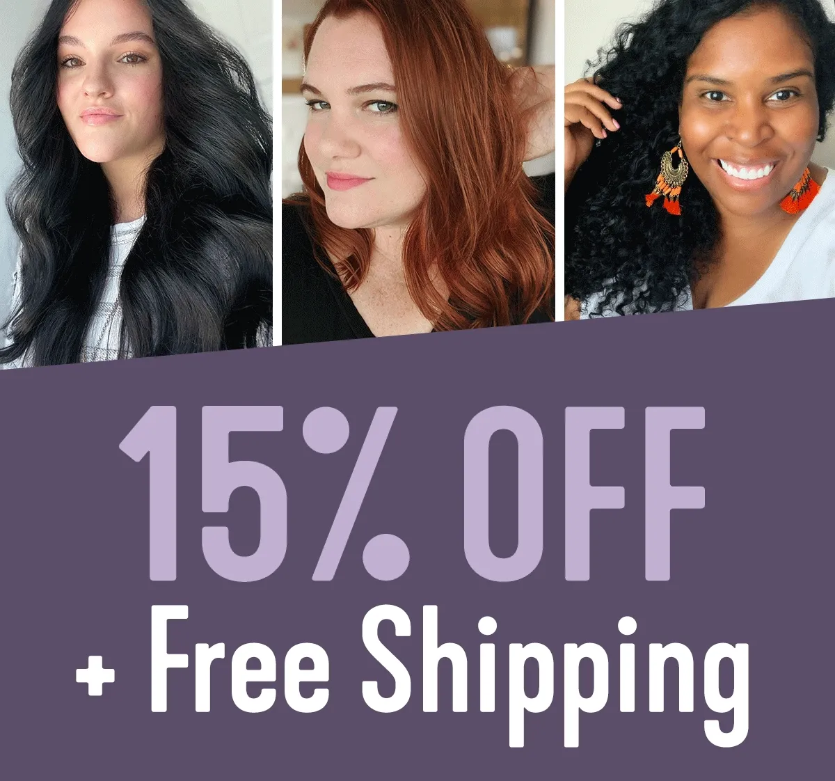 15% off + free shipping
