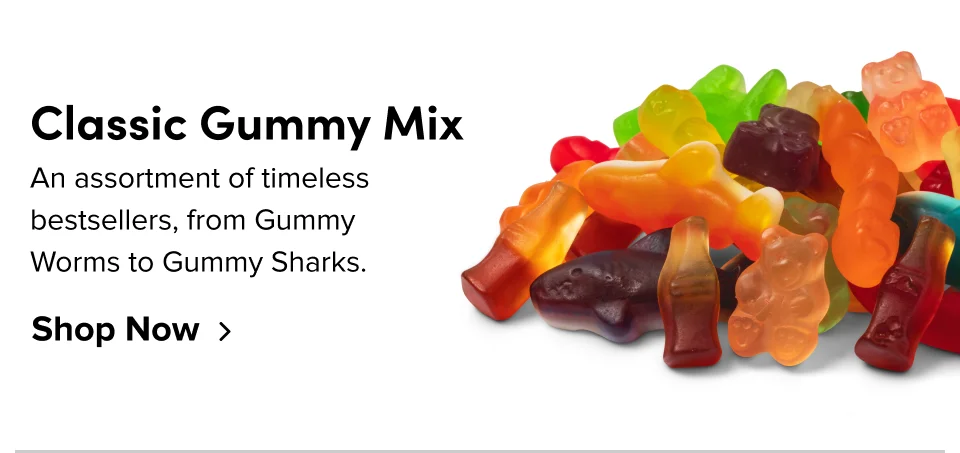 Classic Gummy Mix: An assortment of timeless bestsellers, from Gummy Worms to Gummy Sharks; Shop now