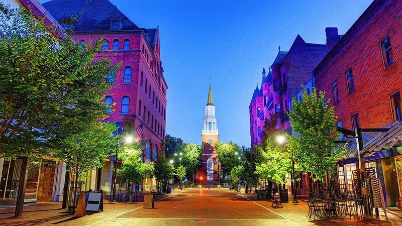 Image description: Church Street in Burlington, Vermont