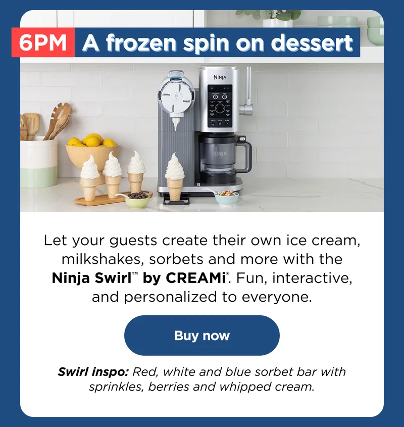 Let your guests create their own ice cream, milkshakes, sorbets and more with Ninja Swirl™ by CREAMi®. Fun, interactive, and personalized to everyone.
