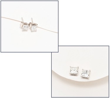 Fire Light Lab Grown Diamonds .5/2 cttw Prin Cut Earrings,14 Earrings 14K