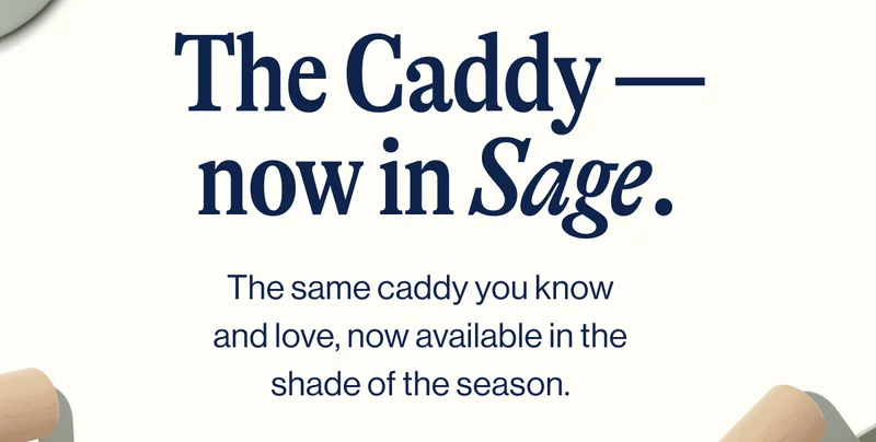 Lalo- The Caddy now in Sage. The same caddy you know and love, now available in the shade of the season.