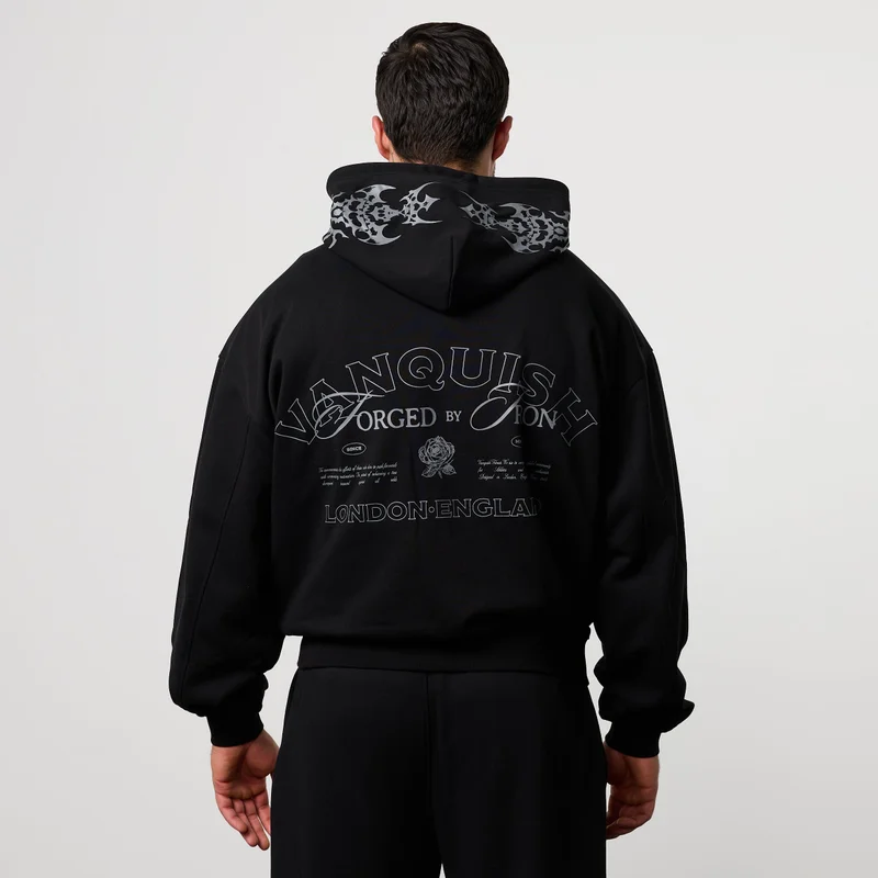 Image of BLACK FORGE BLACK BOXY OVERSIZED HOODIE