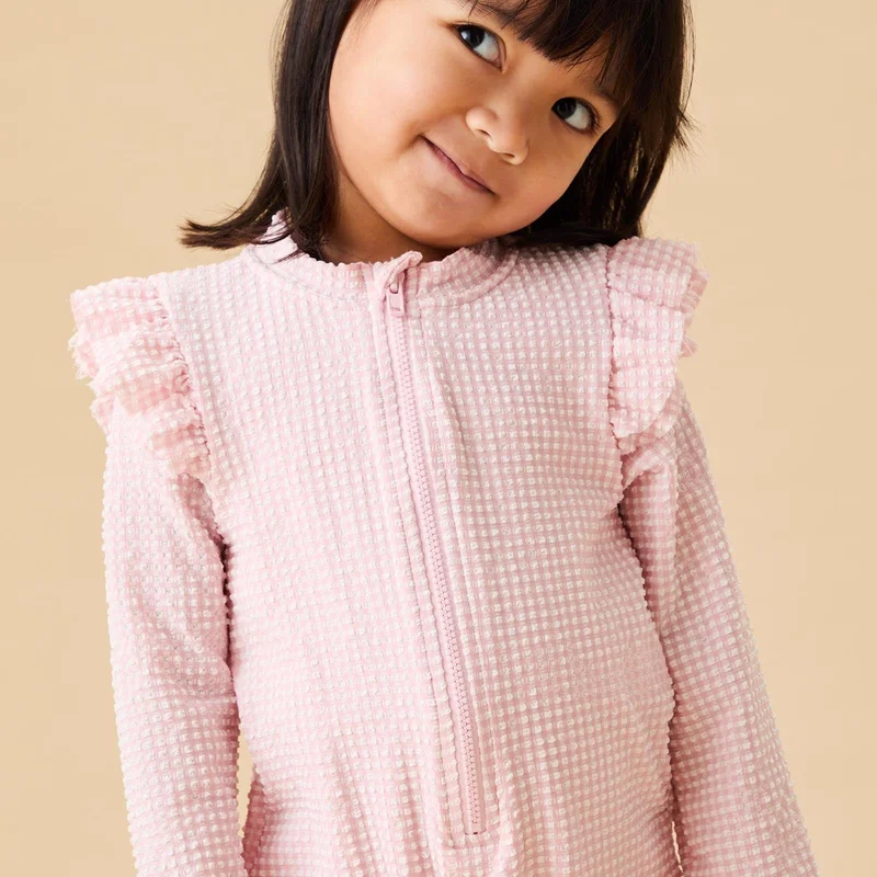 Image of Gingham Seersucker One-Piece Rashguard