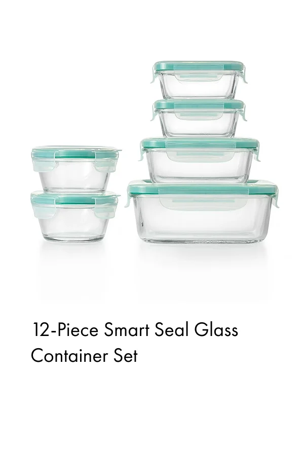 12 piece smart seal glass container set