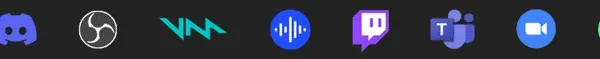 Gif showing multiple apps: Spotify, Discord, OBS, Voicemod, Wave Link, Twitch, Microsoft Teams and Zoom.