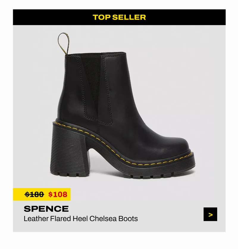 SPENCE Leather Flared Heel Chelsea Boots