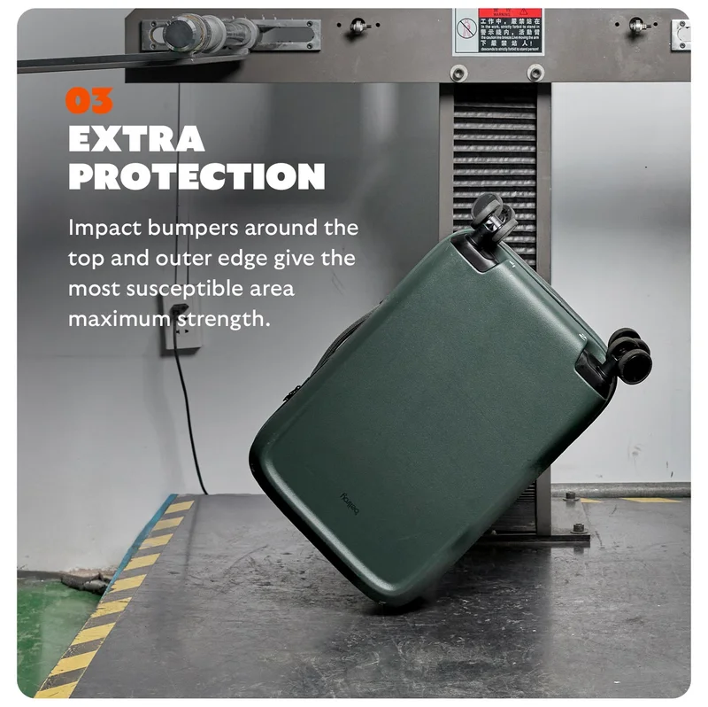 Extra protection where it counts. Impact bumpers around the top and outer edge give the most susceptible area maximum strength.