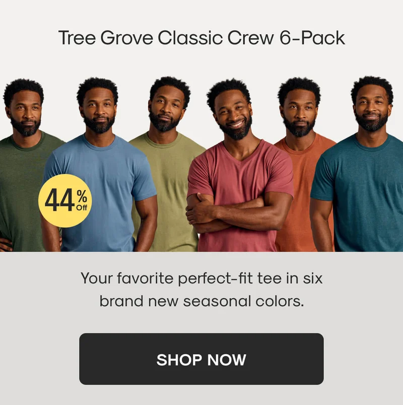 Tree Grove Classic Crew 6-Pack