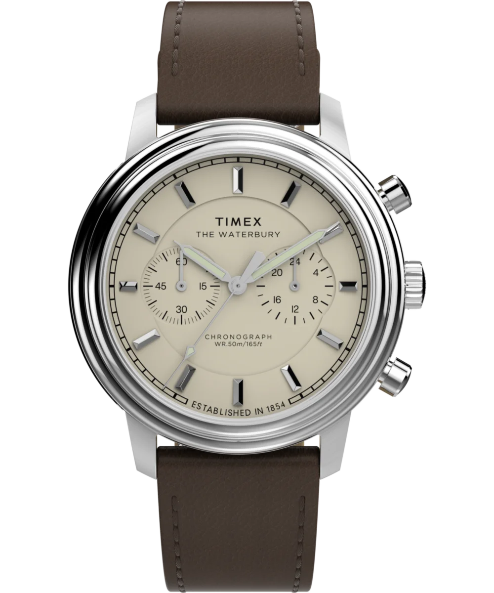 Image of Waterbury Metropolitan Chronograph 41mm Leather Strap Watch