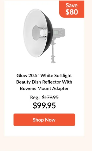 Glow 20.5inches White Softlight Beauty Dish Reflector With Bowens Mount Adapter