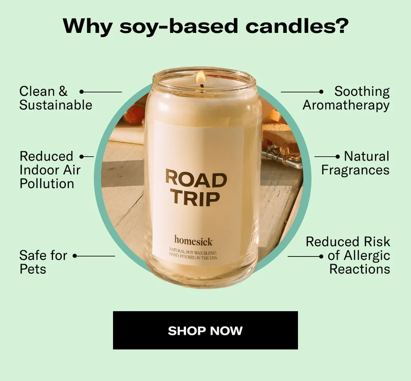 Why soy-based candles? | Clean & Sustainable, Reduced Indoor Air Pollution, Safe for Pets, Soothing Aromatherapy, Natural Fragrances, Reduced Risk of Allergic Reactions | Shop Now