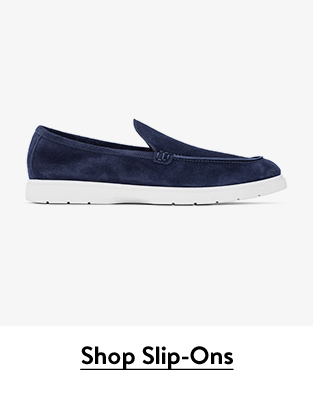 Navy suede loafers.
