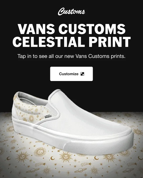 VANS CUSTOMS CELESTIAL PRINT. CUSTOMIZE.