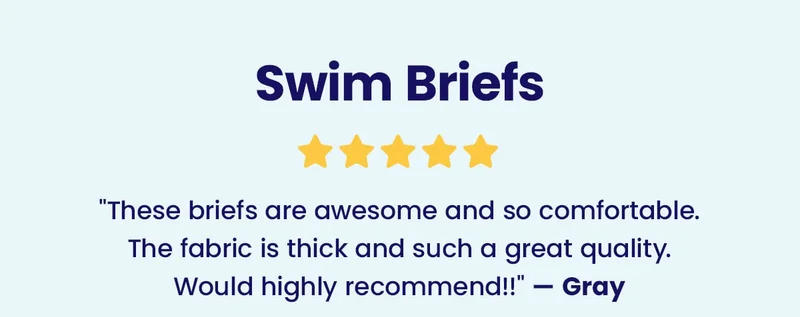 Swim Briefs | ''These briefs are awesome and so comfortable. The fabric is thick and such a great quality. Would highly recommend!!'' - Gray