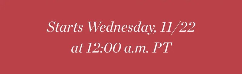 Starts Wednesday 11/22