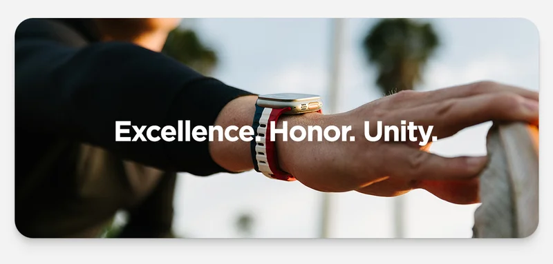 Excellence. Honor. Unity. Limited Edition Summer Games 2024 Sport Band.