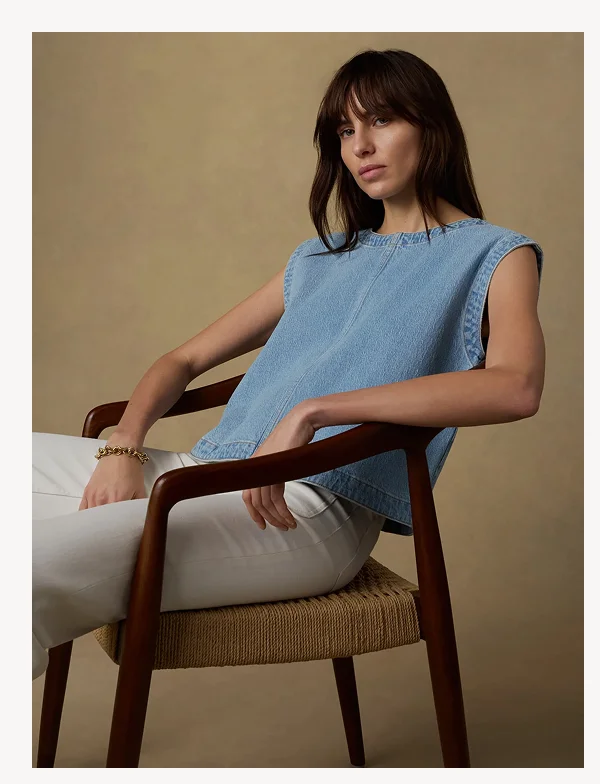 Solstice Denim Shell Top