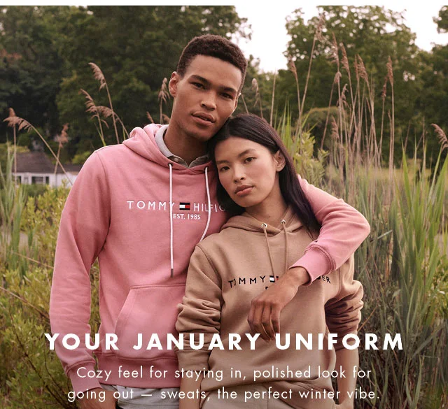 Your January uniform                                            Cozy feel for staying in, polished look for going out - sweats, the perfect winter vibe.