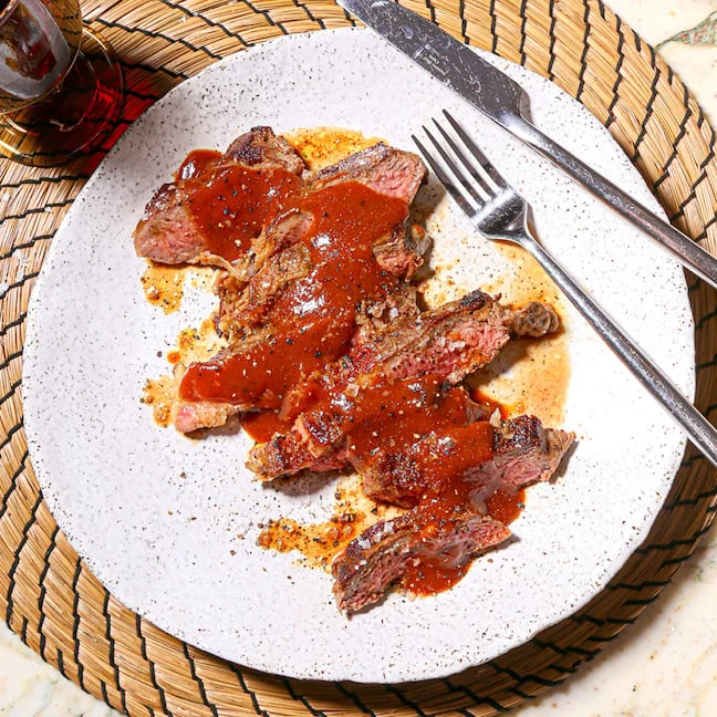 Ribeye with BBQ Sauce