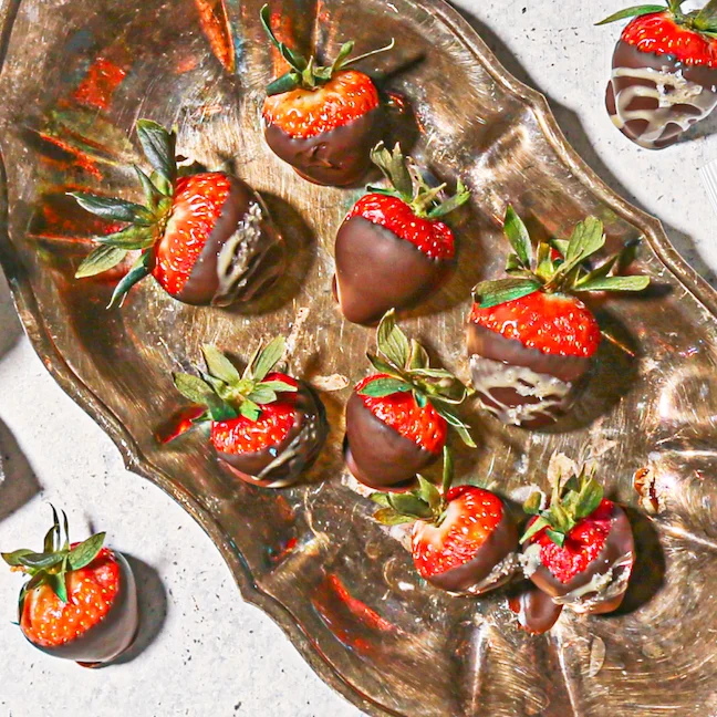 Chocolate Tahini-Dipped Strawberries