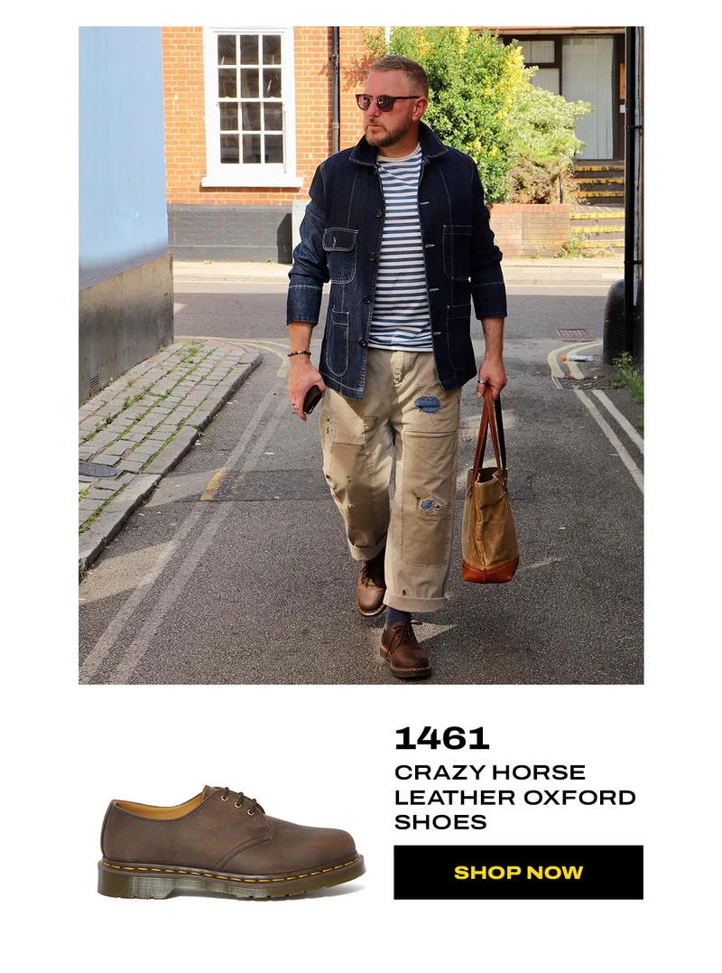 1461 Crazy Horse Leather Oxford Shoes