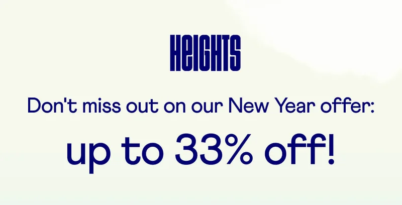 Don't miss out on our New Year offer: up to 33% off!