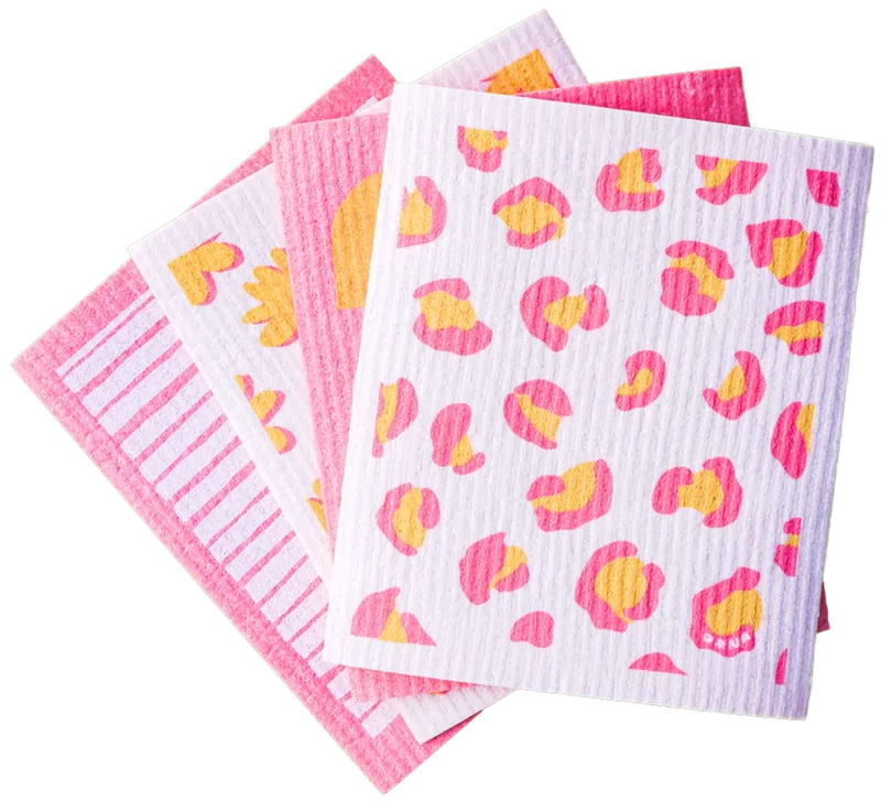 Image of Oona Compostable Sponge Cloth Pack - Dots & Spots Pattern (4 Pack)