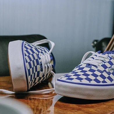 True Blue / White Authentic Checkerboard Shoe